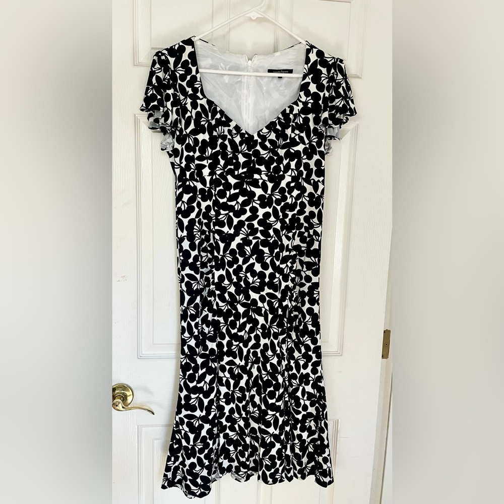 Nanette Lepore Black and White Fit and Flare Dress